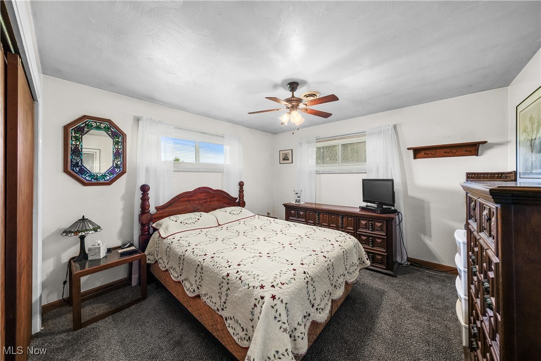 6677 Fee Road Rome, OH 44085 - Photo 14 of 39 Carpeted bedroom with ceiling fan and a closet