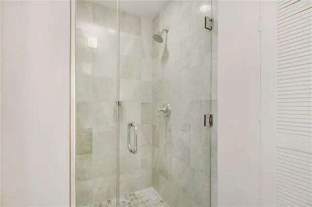 a bathroom with a shower