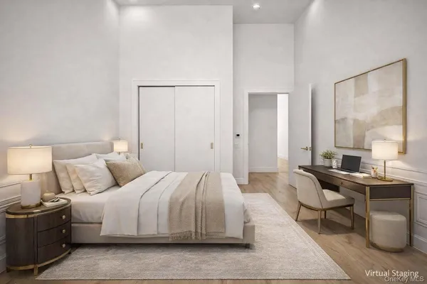 an empty room with wooden floor