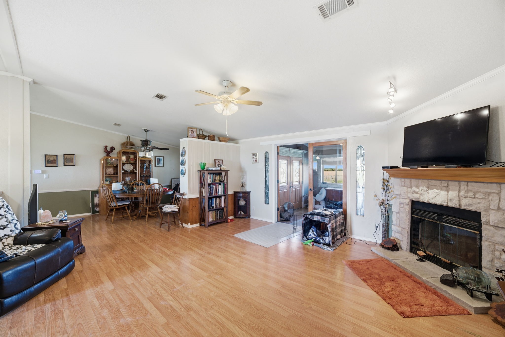 2124 Hackberry Road Salado, TX 76571 - Photo 7 of 27 a view of a livingroom with furniture and a fireplace