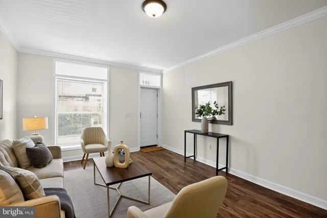 a living room with furniture