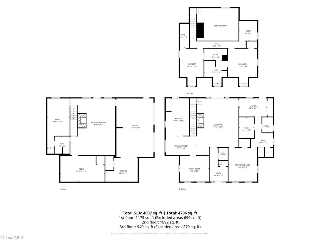 8861 Boylston Road Colfax, NC 27235 - Photo 50 of 50 Floor plan showcasing three finished levels with over 4,000 square feet of thoughtfully designed living space.