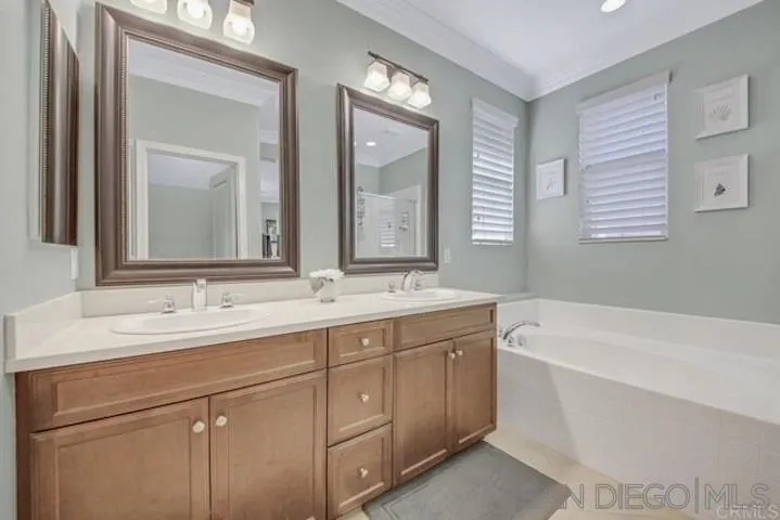 1535 Chert Drive San Marcos, CA 92078 - Photo 12 of 24 a bathroom with a tub a sink and mirror