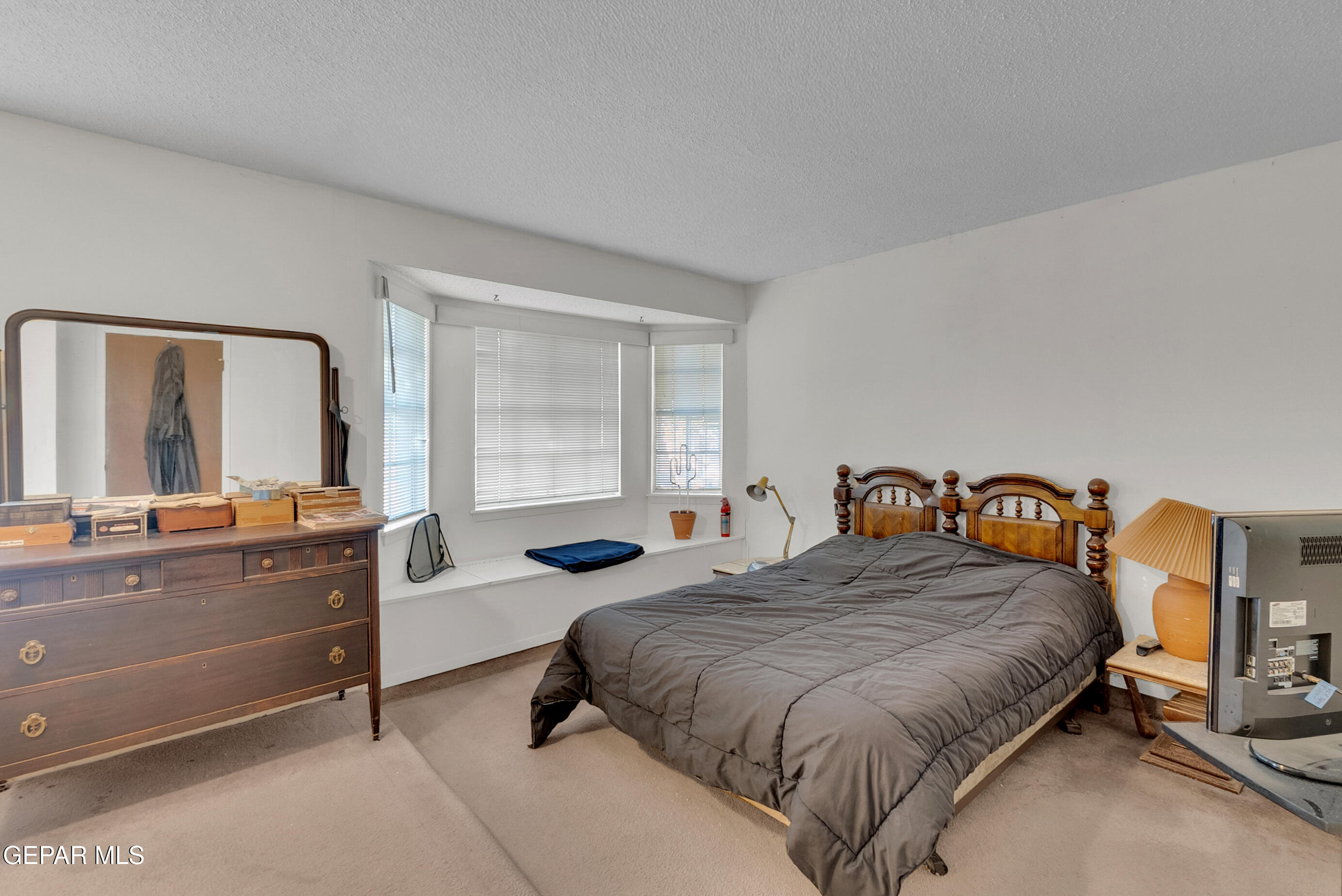 299 Tranquility Road Canutillo, TX 79835 - Photo 31 of 55 a bedroom with a bed and a large window