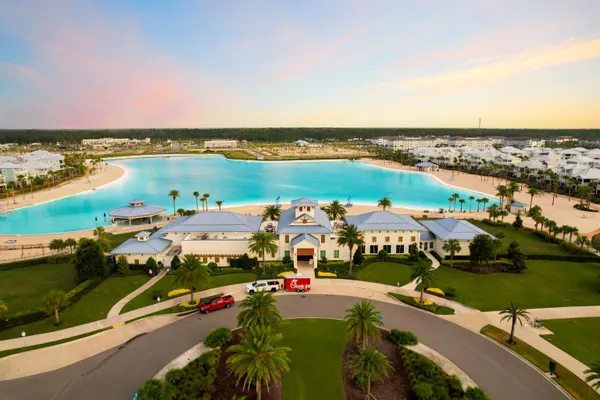 an aerial view of tennis court