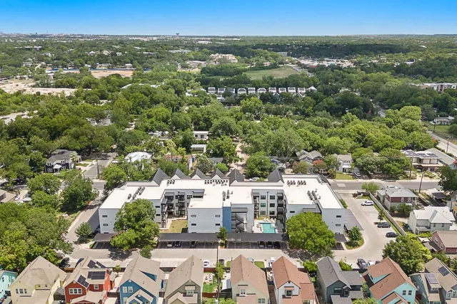 an aerial view of a city