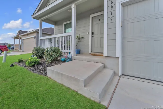 a view of house and garden