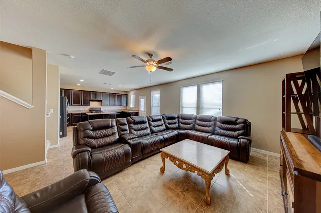 a living room with furniture
