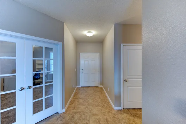 a view of a room with shelves