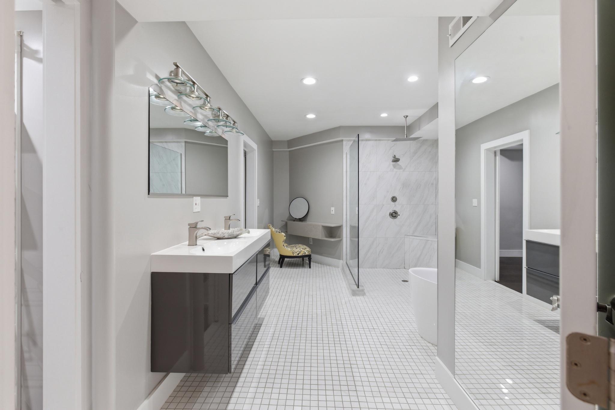 1219 Meadow View Road Pasadena, MD 21122 - Photo 50 of 70 Lower level sleek modern bathroom w/ elegant tiles