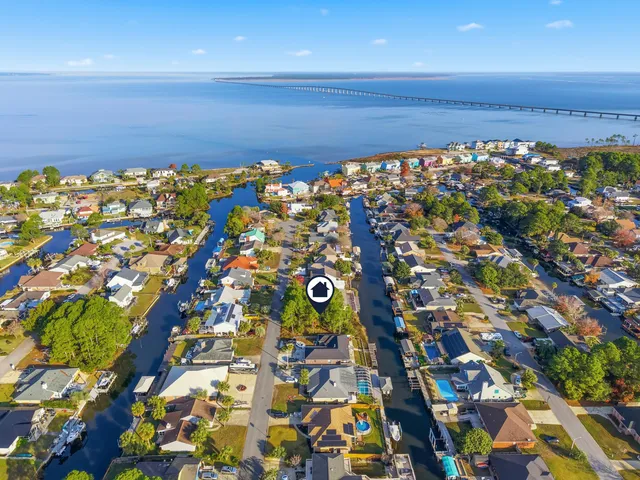 an aerial view of multiple house