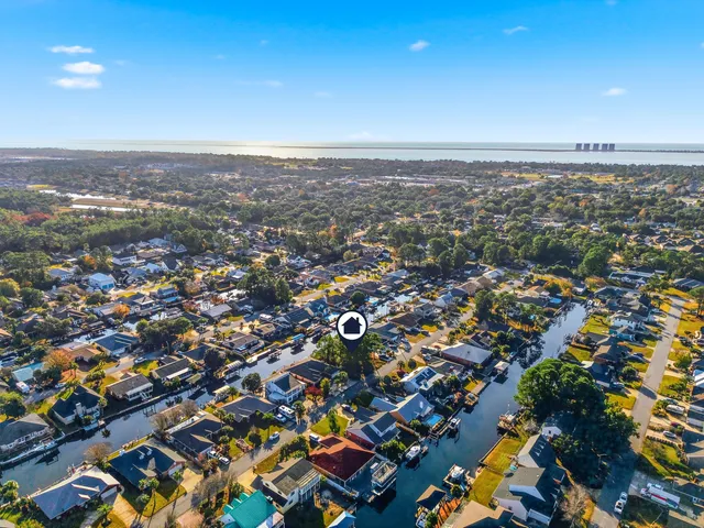 an aerial view of multiple house