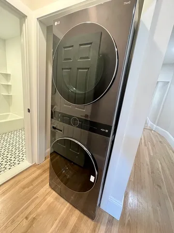 a view of entryway with wooden floor