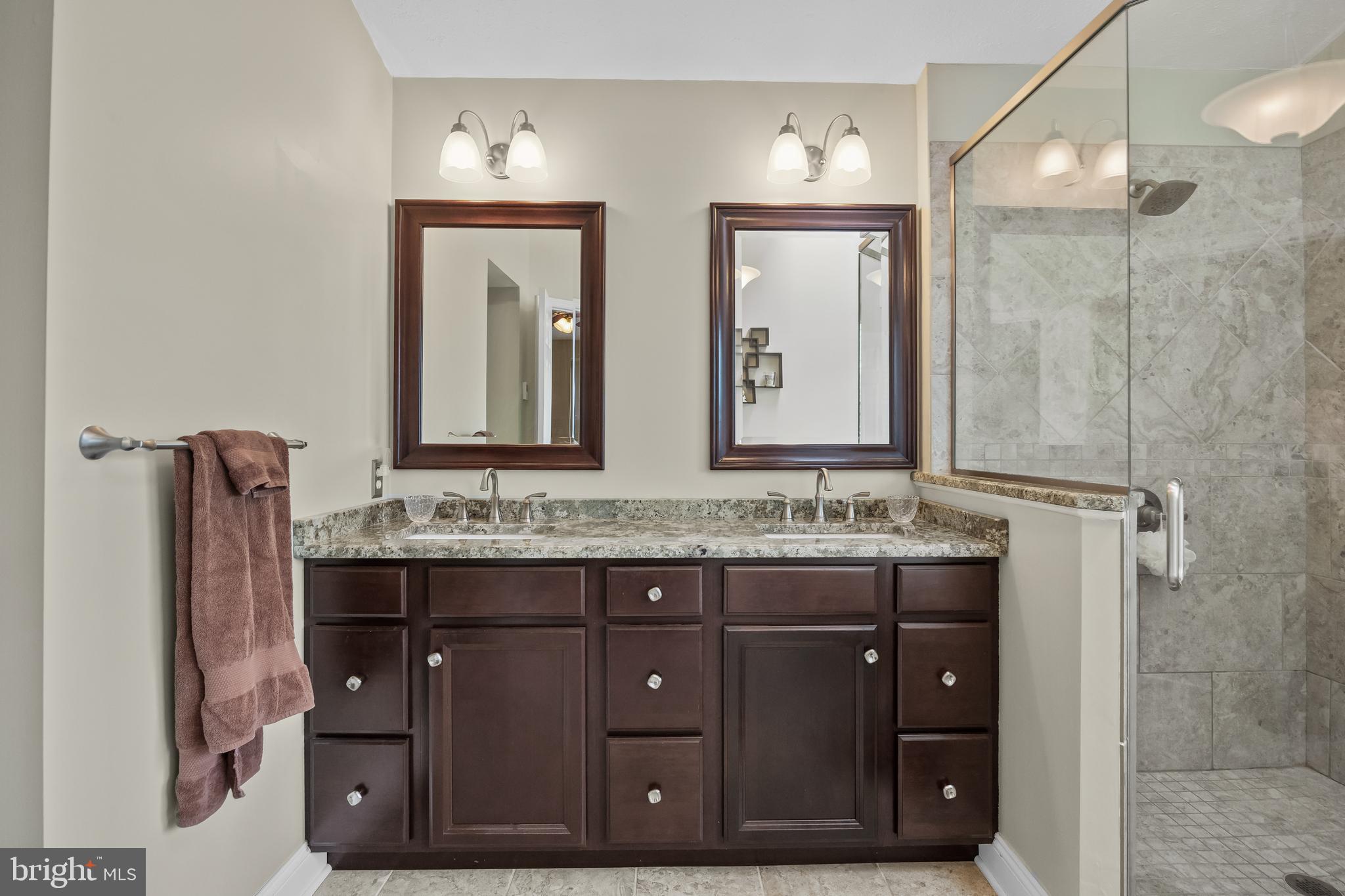 536 Justice Drive Marlton, NJ 08053 - Photo 28 of 44 a bathroom with a granite countertop sink a mirror and a