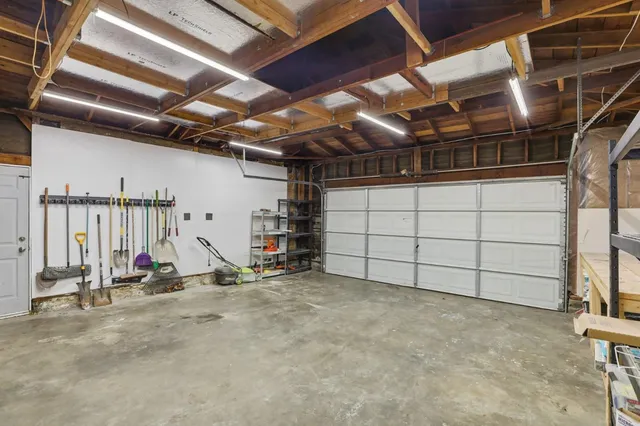 a view of a empty room with storage