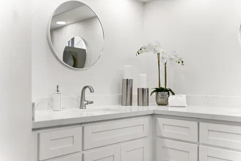 a view of a swimming pool with a lounge chairs