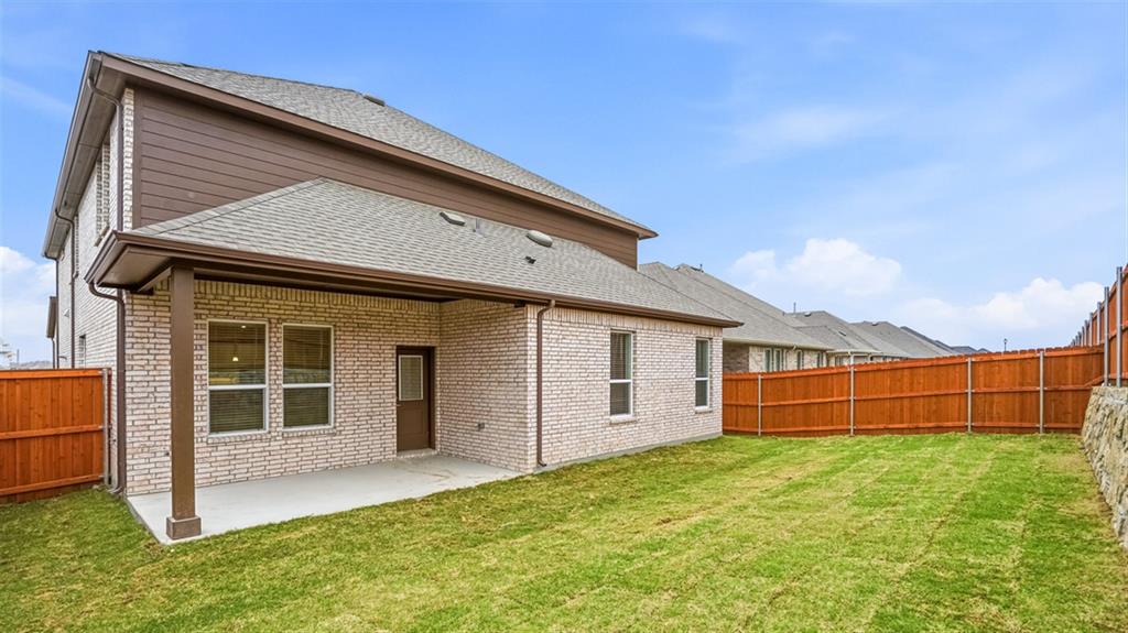 741 Celestial Way Aledo, TX 76008 - Photo 27 of 28 Patio - All Home and community information, including pricing, included features, terms, availability and amenities, are subject to change at any time without notice or obligation. All Drawings, pictures, photographs, video, square footages, floor plans, elevations, features, colors and sizes are approximate for illustration purposes only and will vary from the homes as built.
