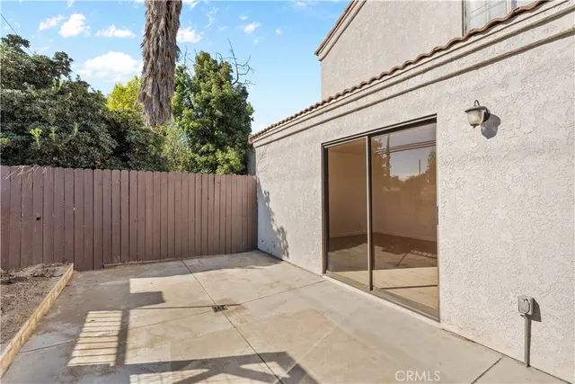 a view of a glass door