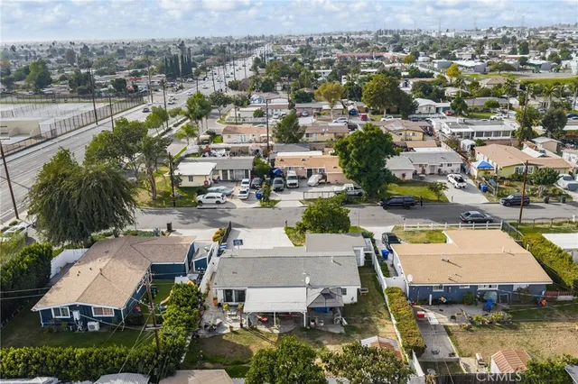 an aerial view of a city with lots of residential buildings