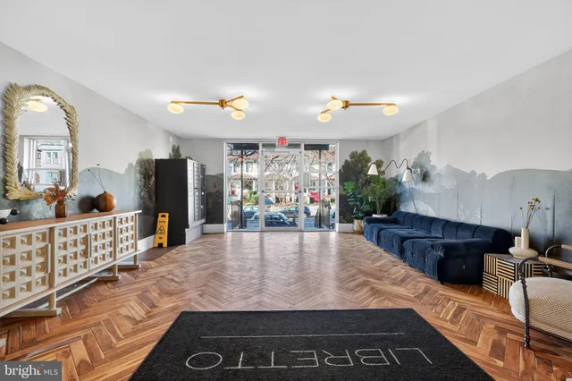 a view of entryway with wooden floor