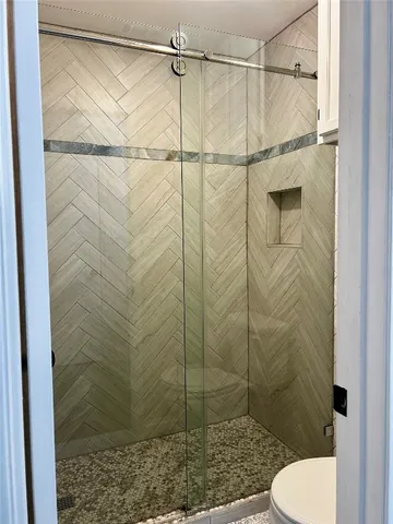a bathroom with a shower