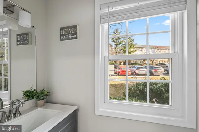 a view of bathroom with a window