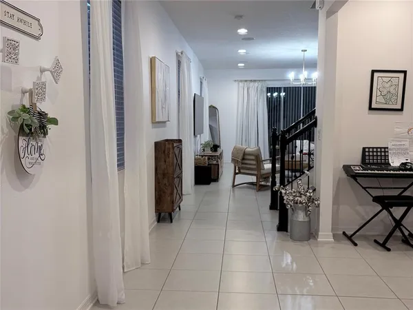 a view of entryway with livingroom and furniture