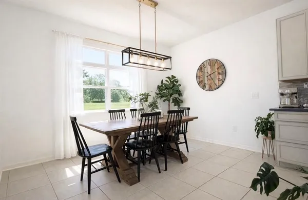 a view of a dining room and livingroom