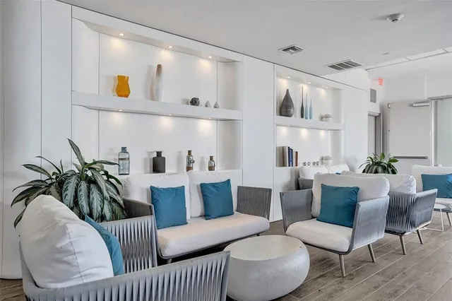 a living room with furniture