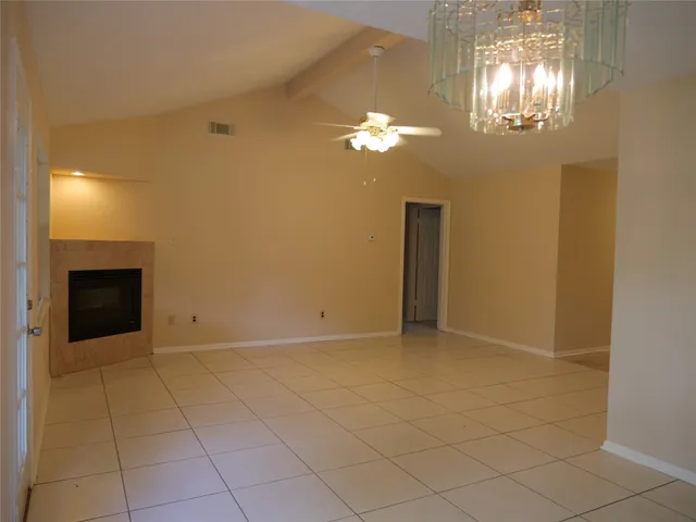 a view of livingroom with chandelier