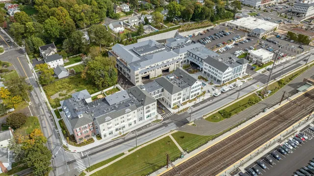 an aerial view of a city