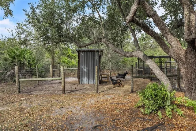 a backyard of a house with lots of green space