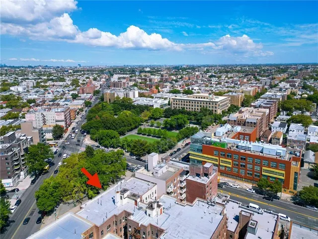 an aerial view of a city