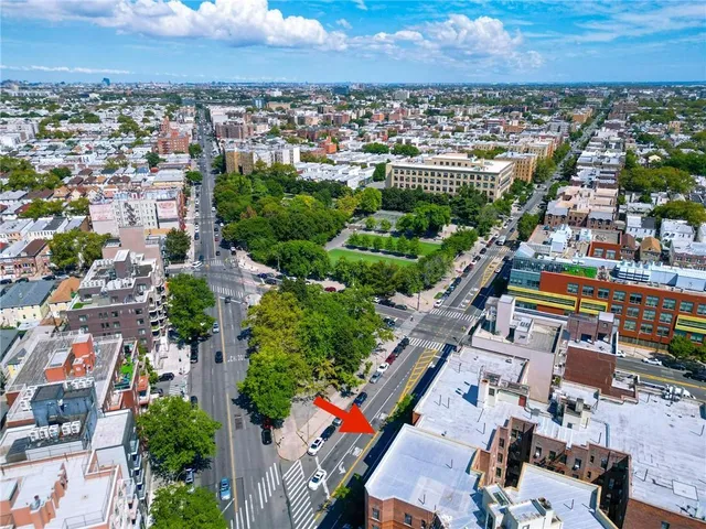 an aerial view of a city