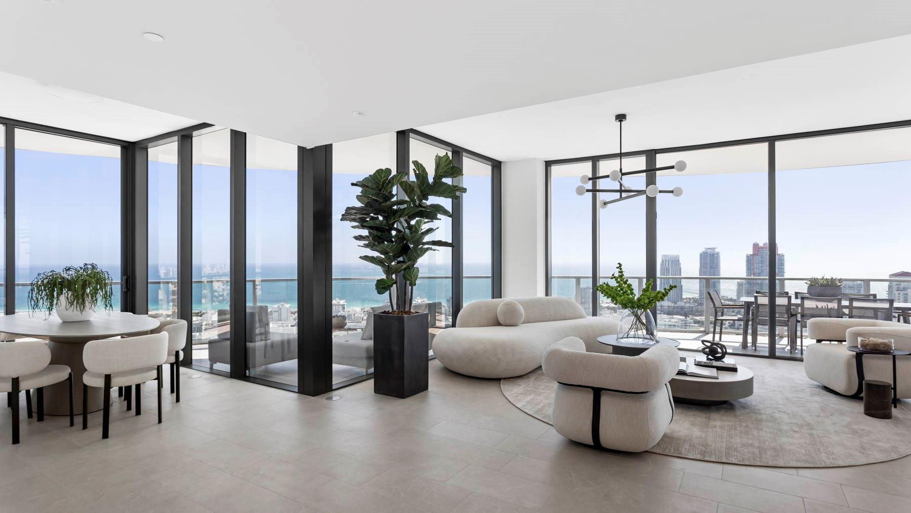500 Alton Road, Unit 3701 Miami Beach, FL 33139 - Photo 6 of 43 Great room and dining room