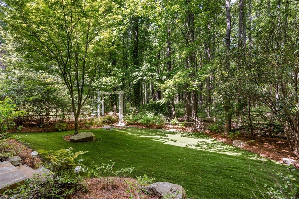 9179 Selborne Lane Chattahoochee Hills, GA 30268 - Photo 44 of 53 a view of a backyard with large trees