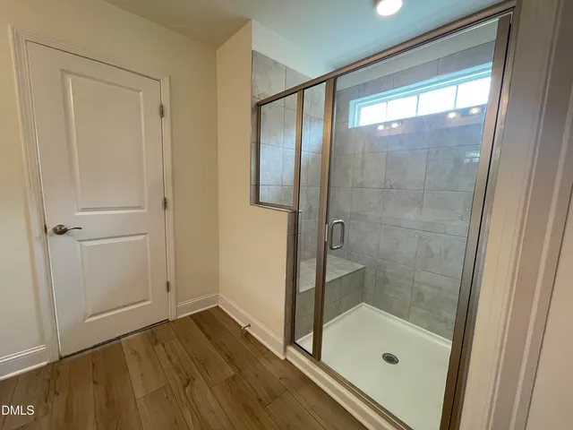 a view of a room with racks on the wall