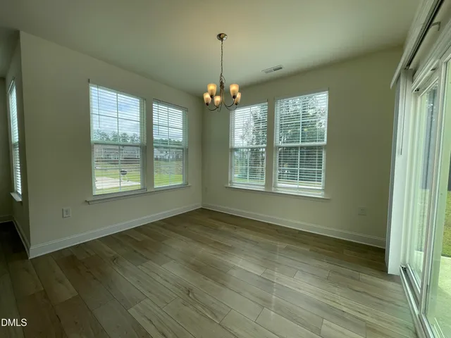 an empty room with a natural light