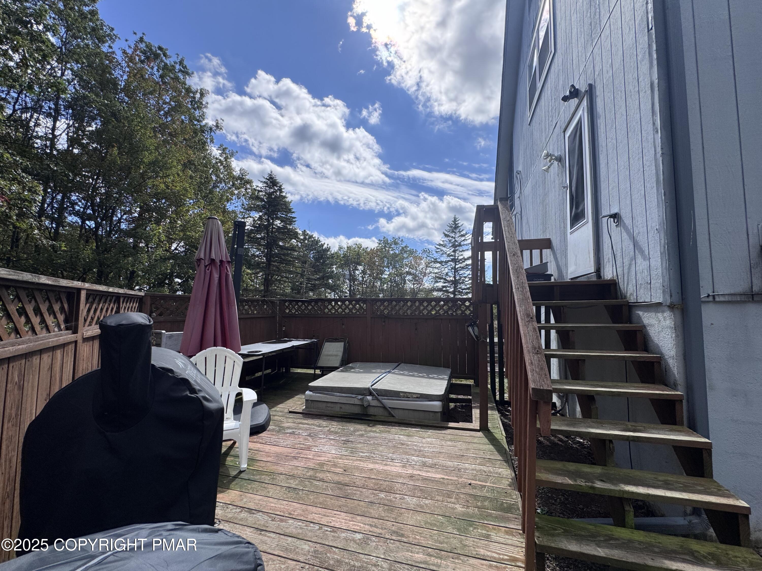 67 Seneca Road Albrightsville, PA 18210 - Photo 41 of 52 a view of balcony with wooden floor and outdoor seating