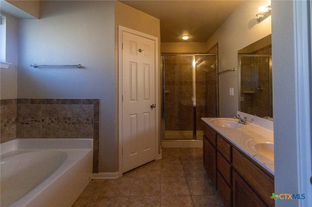 217 Pointer Street Nolanville, TX 76559 - Photo 20 of 29 a bathroom with a tub sink shower and mirror