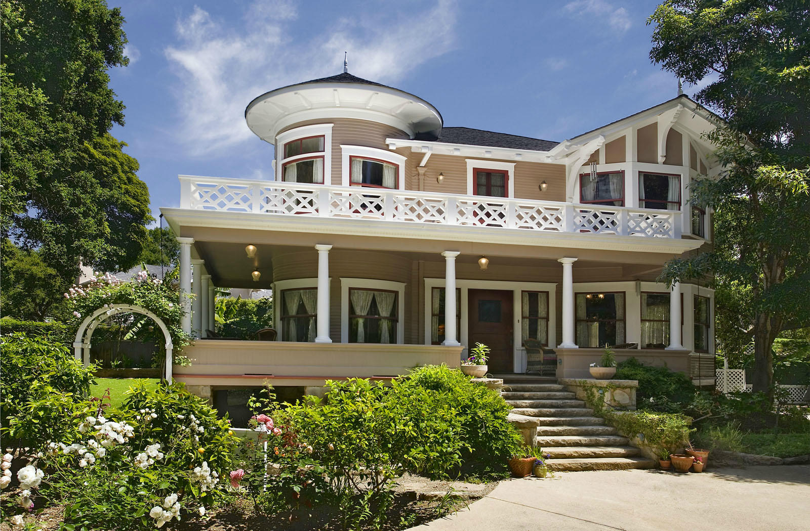 front view of a building with a yard