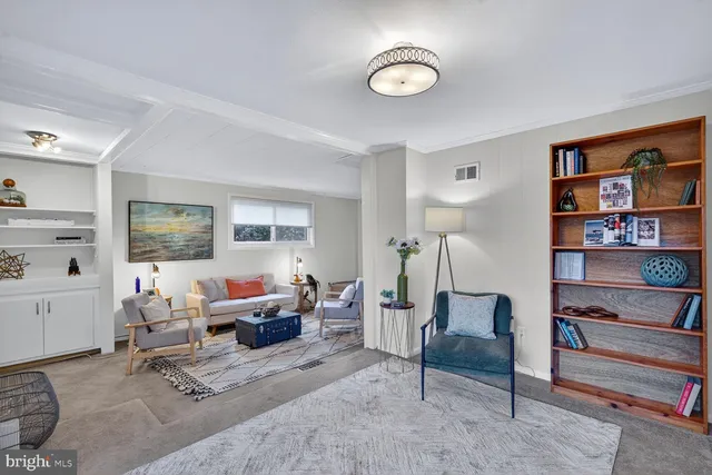 a living room with furniture