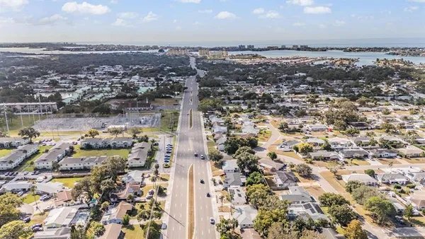 an aerial view of multiple house