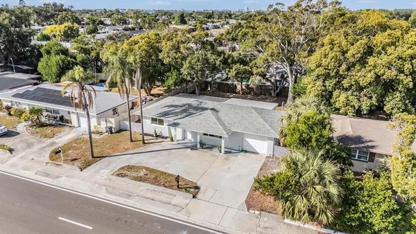 an aerial view of a house