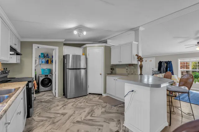 a view of a yard with trees