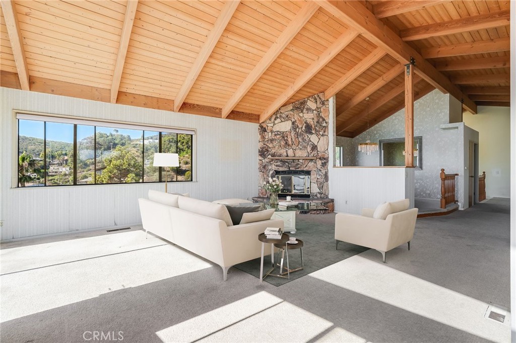 22332 Eagle Rock Way Laguna Beach, CA 92651 - Photo 9 of 37 Living room virtually staged.