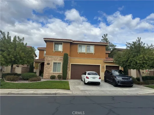 a car parked in front of a house