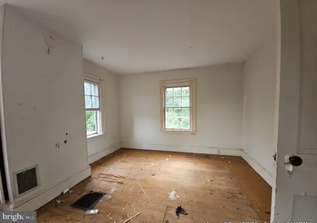 an empty room with a window