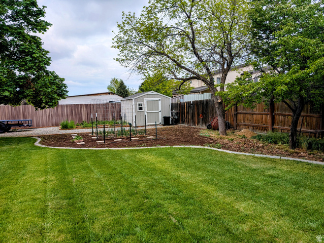 897 East 1200 North Mapleton, UT 84664 - Photo 22 of 54 Fenced backyard featuring a shed