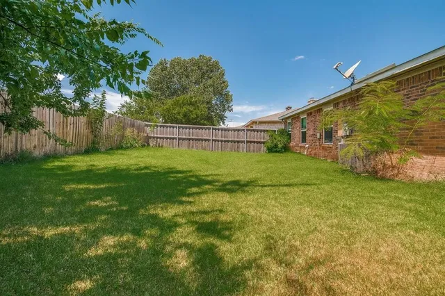 a view of a backyard with a garden and plants